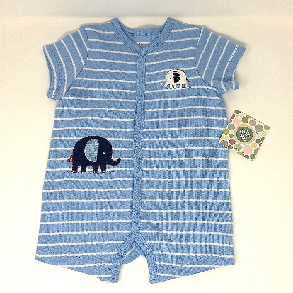 Little Me – Baby Short Romper | Elephant Print
